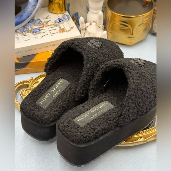 🆕 KURT GEIGER LONDON 🧿 NWOB Kensington Pump Faux-Shearling Slippers, Sz 37 US7 - Picture 13 of 13